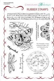 Technical Butterfly Rubber Stamp sheet - A5